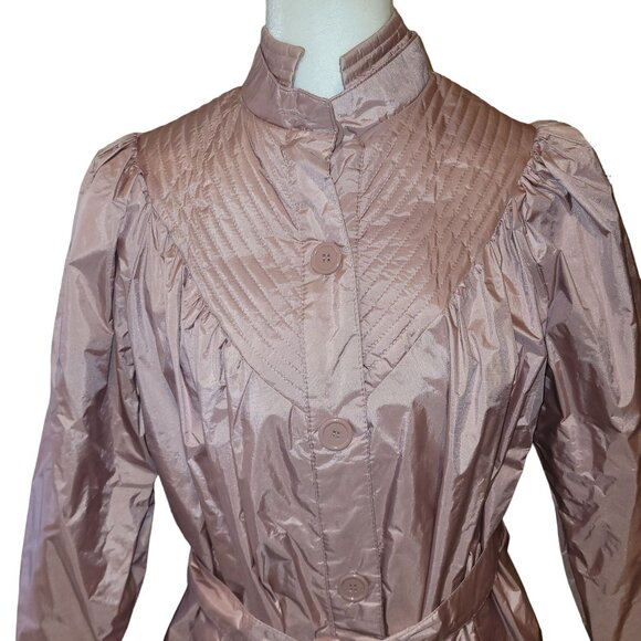 Vintage Saxton Hall Women's Size 8 Mauve Rain Jacket Windbreaker Button Front - Picture 4 of 10
